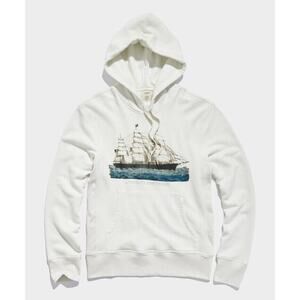 Todd Snyder John Derian Clipper Ship Graphic Hoodie size XL White USA